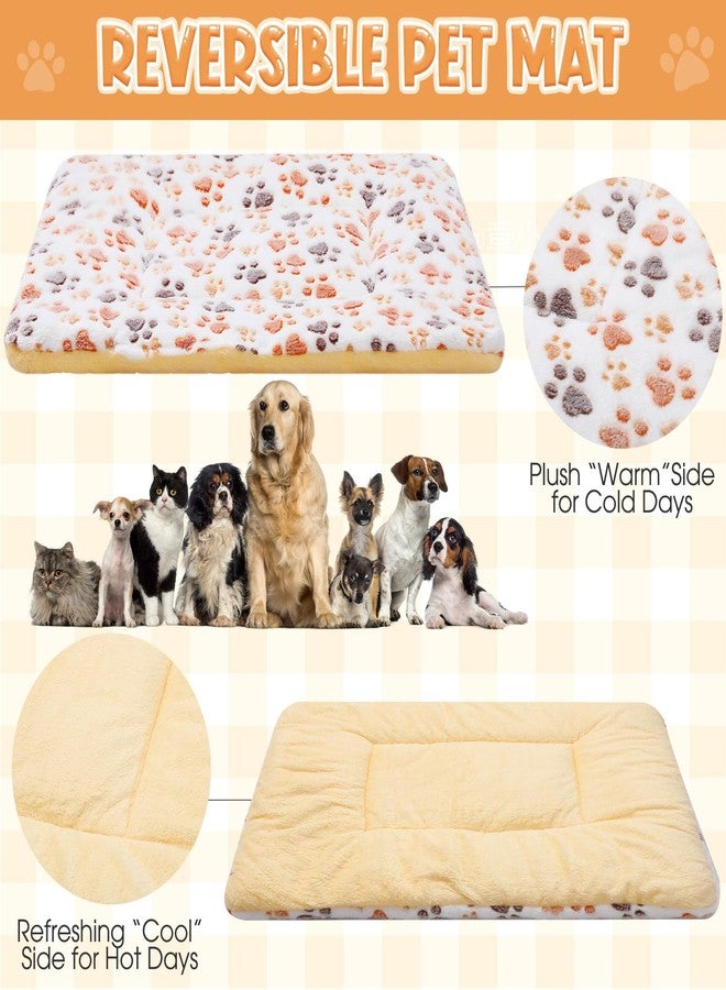 Chicmount 2 Pack Self Warming Cat Dog Bed Pet Mat 27" x 19" Soft Thermal Dog Pad with Cute Prints Reversible Washable Thickened Crate Mat for Indoor Outdoor Kittens Small Pets Feral(White) - Image 3
